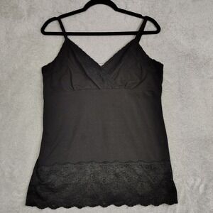 Cato Black Lace Trim Cami Size M Feminine Layering Piece y2k‎ babydoll scene M